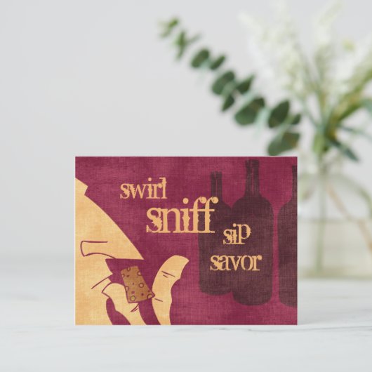 Het genieten van van het Briefkaart van de Wijn (Staand voorkant)