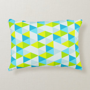 Het geometrische Groene en Blauwe Moderne Patroon Decoratief Kussen