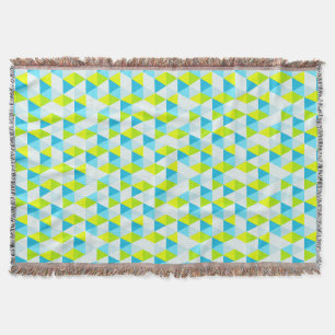 Het geometrische Groene en Blauwe Moderne Patroon Deken