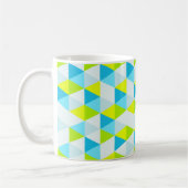 Het geometrische Groene en Blauwe Moderne Patroon Koffiemok (Links)