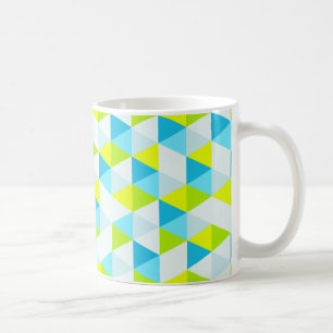 Het geometrische Groene en Blauwe Moderne Patroon Koffiemok