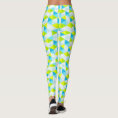 Het geometrische Groene en Blauwe Moderne Patroon Leggings (Achterkant)