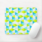 Het geometrische Groene en Blauwe Moderne Patroon Muismat (Met muis)