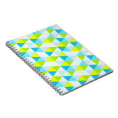Het geometrische Groene en Blauwe Moderne Patroon Notitieboek (Rechterzijde)