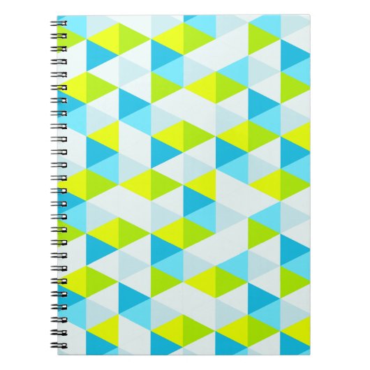 Het geometrische Groene en Blauwe Moderne Patroon Notitieboek (Voorkant)