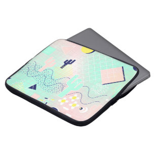 Het geometrische Memphis van de zomercactus inspir Laptop Sleeve