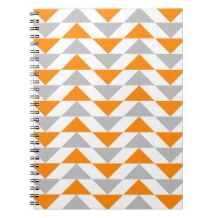Het geometrische Oranje Grijs-witte Patroon van Notitieboek