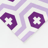 Het geometrische Paarse Hexagon & DwarsPatroon van Fleece Deken (Hoek)