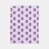 Het geometrische Paarse Hexagon & DwarsPatroon van Fleece Deken (Voorkant)