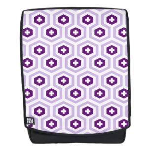 Het geometrische Paarse Hexagon & DwarsPatroon van Rugtassen