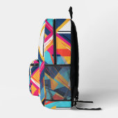Het geometrische patroon van de retroer bedrukte rugzak (Rechts)