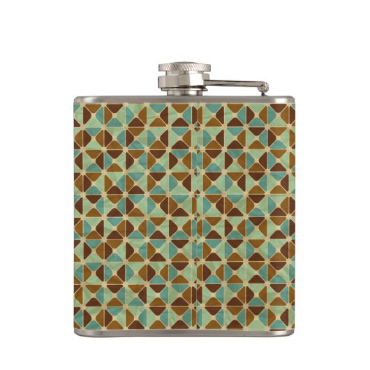 Het geometrische patroon van de retroer heupfles (Achterkant)