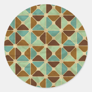 Het geometrische patroon van de retroer ronde sticker
