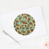 Het geometrische patroon van de retroer ronde sticker (Envelop)