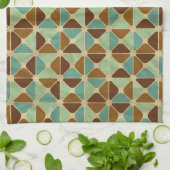 Het geometrische patroon van de retroer theedoek (Gevouwen)