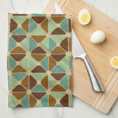 Het geometrische patroon van de retroer theedoek (Quarter Fold)