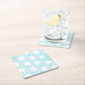 Het geometrische patroon van Turquoise Kartonnen Onderzetters (Insitu)