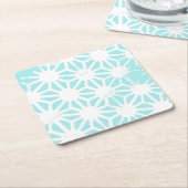 Het geometrische patroon van Turquoise Kartonnen Onderzetters (Schuin)
