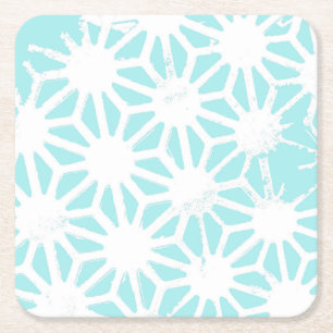 Het geometrische patroon van Turquoise Kartonnen Onderzetters