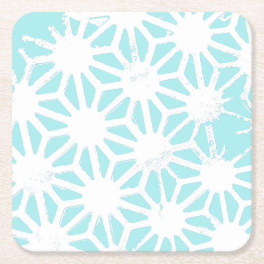 Het geometrische patroon van Turquoise Kartonnen Onderzetters (Voorkant)