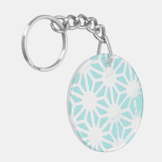 Het geometrische patroon van Turquoise Sleutelhanger (Voorkant Links)
