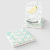 Het geometrische patroon van Turquoise Stenen Onderzetter (Zijkant)