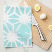 Het geometrische patroon van Turquoise Theedoek (Quarter Fold)