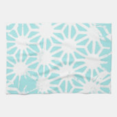 Het geometrische patroon van Turquoise Theedoek (Horizontaal)