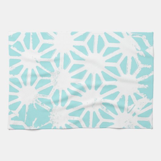 Het geometrische patroon van Turquoise Theedoek (Horizontaal)