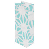 Het geometrische patroon van Turquoise Wijn Cadeautas (Achterkant Gekanteld)