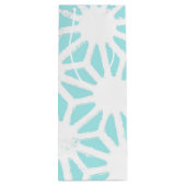 Het geometrische patroon van Turquoise Wijn Cadeautas (Achterkant)