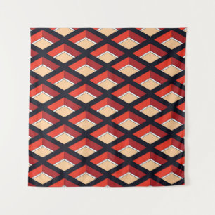 Het geometrische rhombus kleurrijke patroon. Naadl Wandkleed