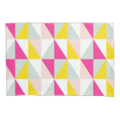 Het geometrische Roze en Gele Patroon van Kussensloop (Voorkant)