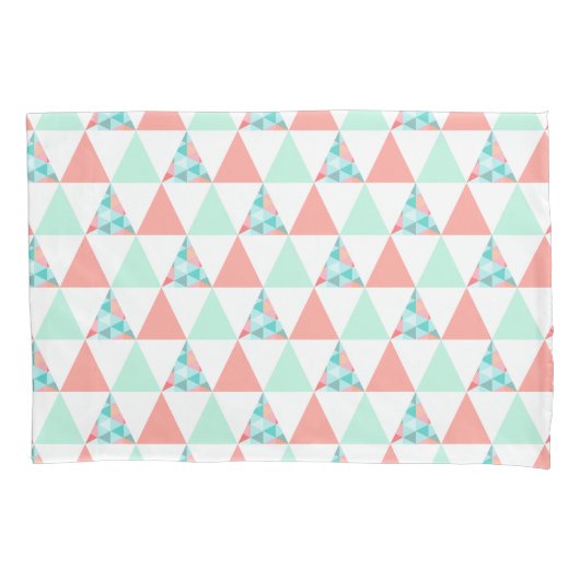 Het geometrische Roze Patroon van het Koraal van Kussensloop (Voorkant)