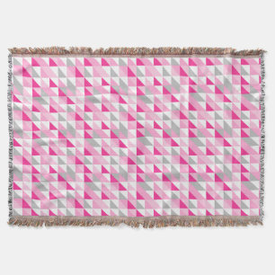 Het geometrische Roze Witte Grijze Patroon van Deken