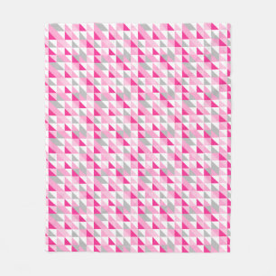 Het geometrische Roze Witte Grijze Patroon van Fleece Deken