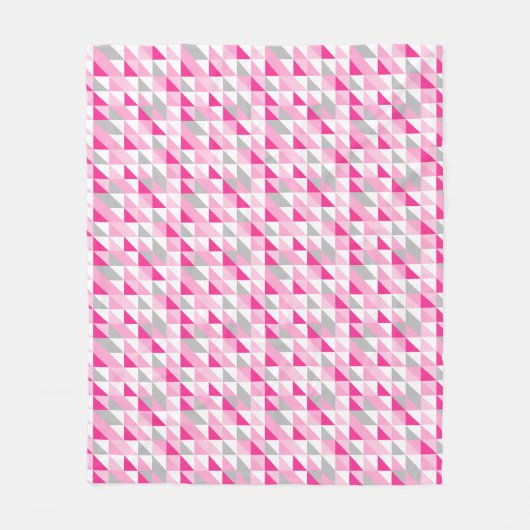 Het geometrische Roze Witte Grijze Patroon van Fleece Deken (Voorkant)