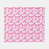 Het geometrische Roze Witte Grijze Patroon van Fleece Deken (Voorkant (Horizontaal))