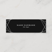 Het geometrische Zilveren Zwarte MiniVisitekaartje Mini Visitekaartje (Voorkant)