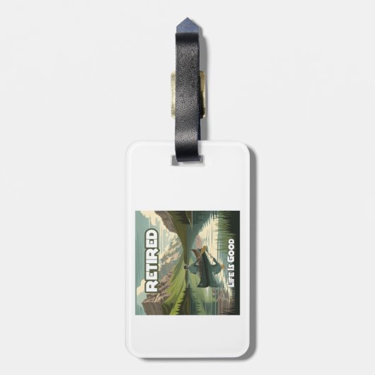 Het gepensioneerde leven is een goede kano bagagelabel (Achterkant verticaal)