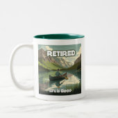 Het gepensioneerde leven is een goede kano tweekleurige koffiemok (Links)