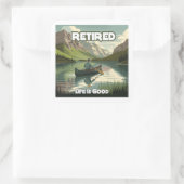 Het gepensioneerde leven is een goede kano vierkante sticker (Tas)