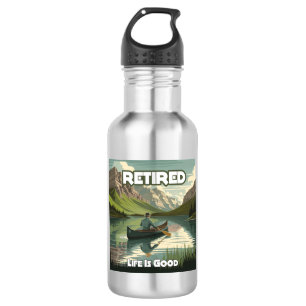 Het gepensioneerde leven is een goede kano waterfles 