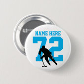 Het gepersonaliseerde Aantal Turquoise van de Naam Ronde Button 5,7 Cm (Voorkant /achterkant)