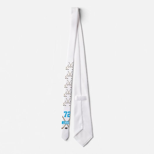 Het gepersonaliseerde Aantal Turquoise van de Naam Stropdas (Achterkant)