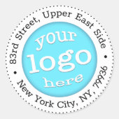 Het gepersonaliseerde Adres van de Terugkeer Bedri Ronde Sticker (Voorkant)