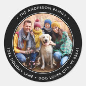 Het gepersonaliseerde Adres van de Terugkeer van d Ronde Sticker (Voorkant)