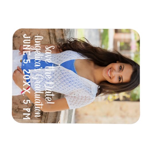 Het gepersonaliseerde Afstuderen sparen de Datum M Magneet (Horizontaal)