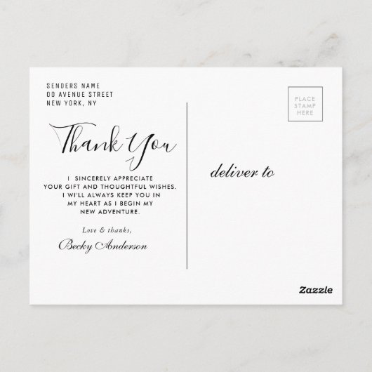 Het gepersonaliseerde afstuderen van het fotomanus briefkaart (Achterkant)