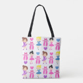 Het gepersonaliseerde balletdanspatroon voor meisj tote bag (Achterkant)